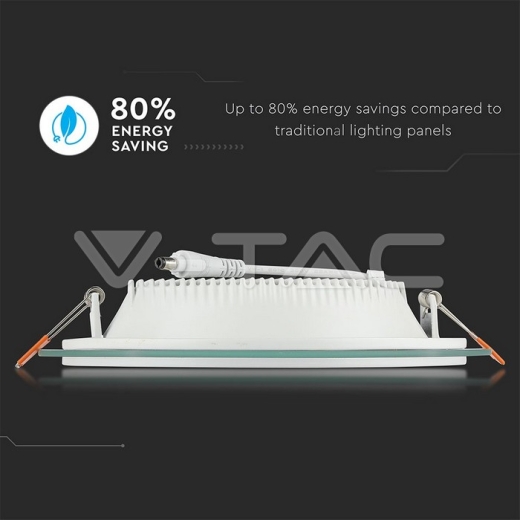 6W LED Panel Glass Round Warm White - 5