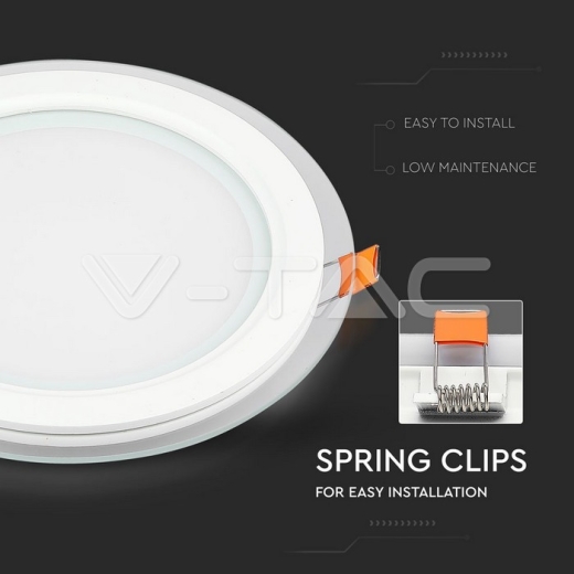 6W LED Panel Glass Round Warm White - 7