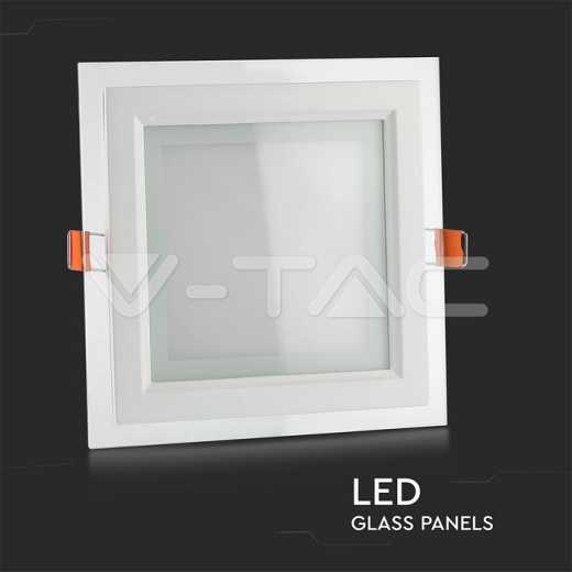 6W LED Panel Glass Square Natural White - 7