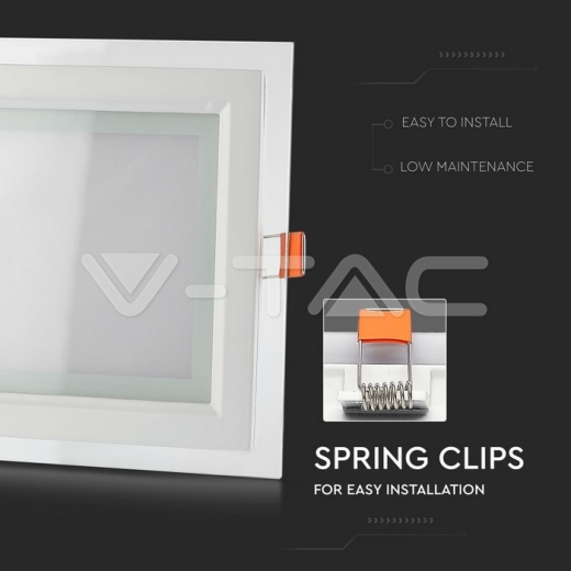 6W LED Panel Glass Square Natural White - 8