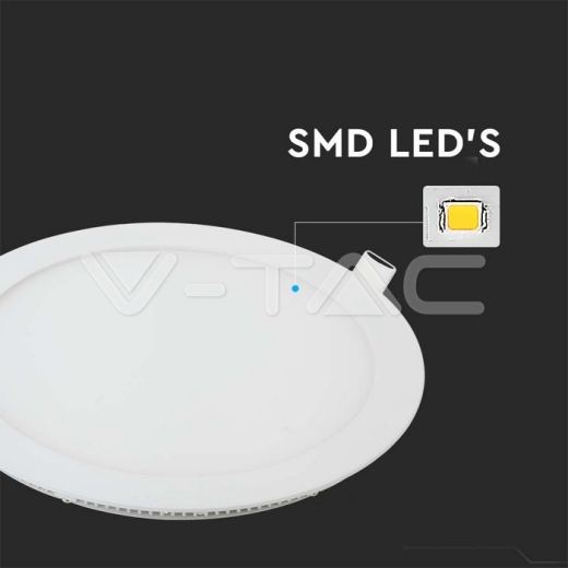 6W LED Premium Panel Downlight Round 3000K - 2