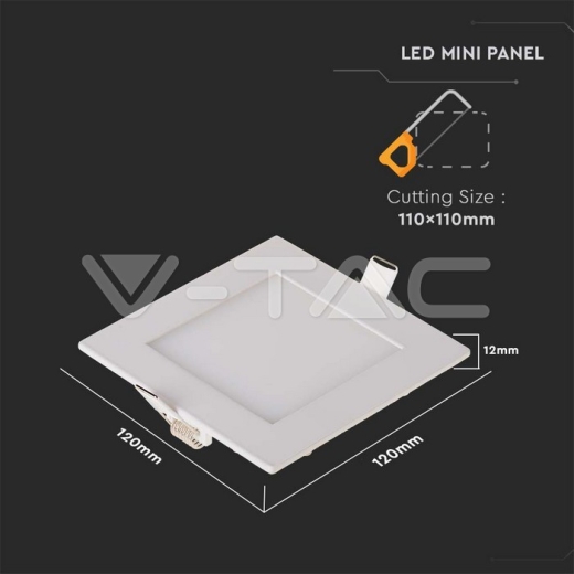 Downlight Panel Premium LED 6W Cuadrado 6400K - 5