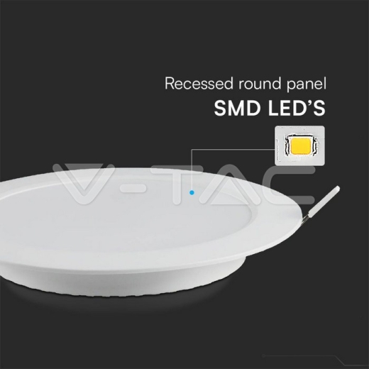 6W LED SAMSUNG Chip Backlit Panel Recessed Round 4000K - 6