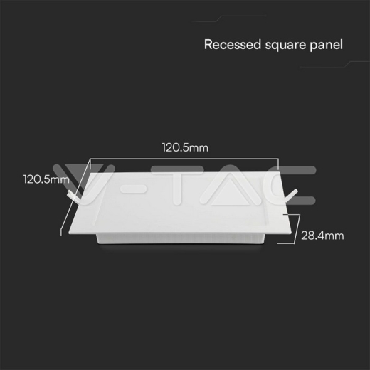6W LED SAMSUNG Chip Backlit Panel Recessed Square 6500K - 4