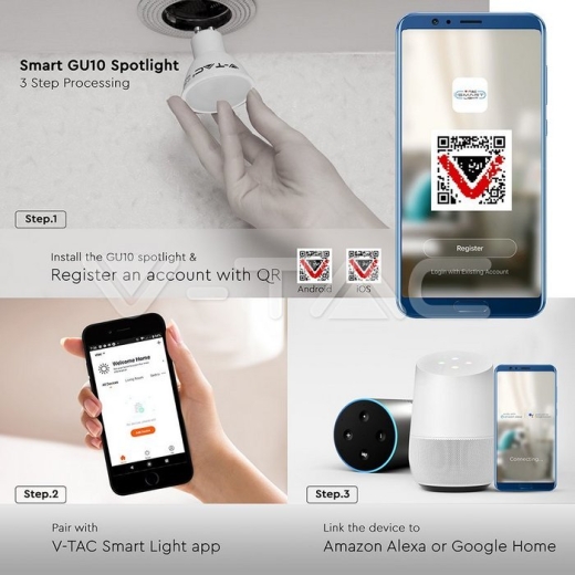 Dicróica de LED 4.5W GU10 SMART RGB, blanco cálido & frío - 4