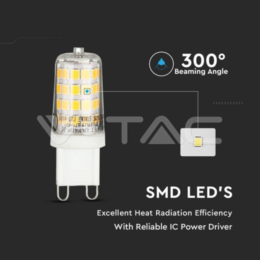 LED Spotlight 3W G9 Plastic 6400K 6pcs/Pack - 4