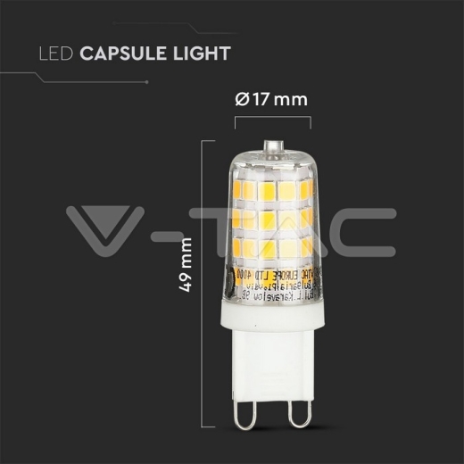 LED Spotlight 3W G9 Plastic 6400K 6pcs/Pack - 6