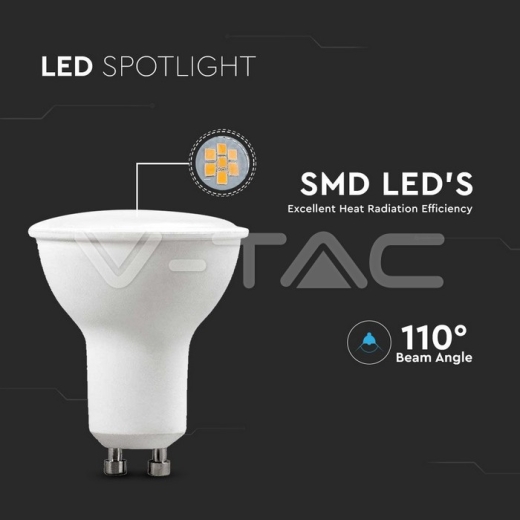 Bombilla LED 4.5W GU10 SMD blanco Plástico 4000K 6uds/pack - 2