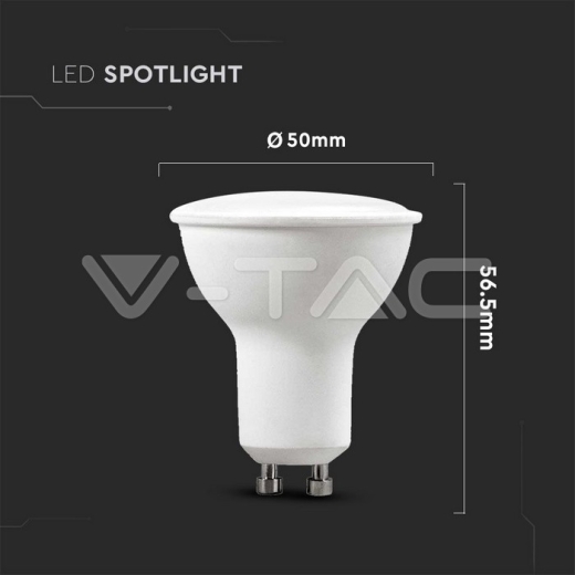 Bombilla LED 4.5W GU10 SMD blanco Plástico 4000K 6uds/pack - 4