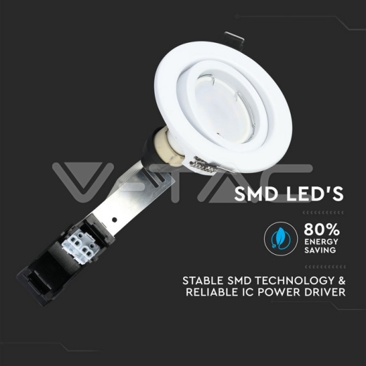 LED Spotlight 5W GU10 Fitting White Body 3000K 3pcs/Pack - 10