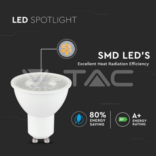 LED Spotlight 6W GU10 Plastic Lens Cover 4000K CRI 95+ - 4