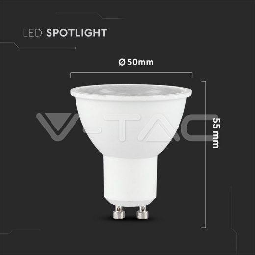 LED Spotlight 6W GU10 Plastic Lens Cover 4000K CRI 95+ - 5