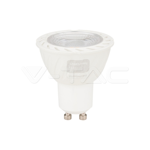LED Spotlight SAMSUNG CHIP - GU10 6W Plastic SMD With Lens 6400K - 1
