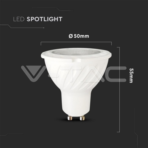 LED Spotlight SAMSUNG CHIP - GU10 6W Plastic SMD With Lens 6400K - 4