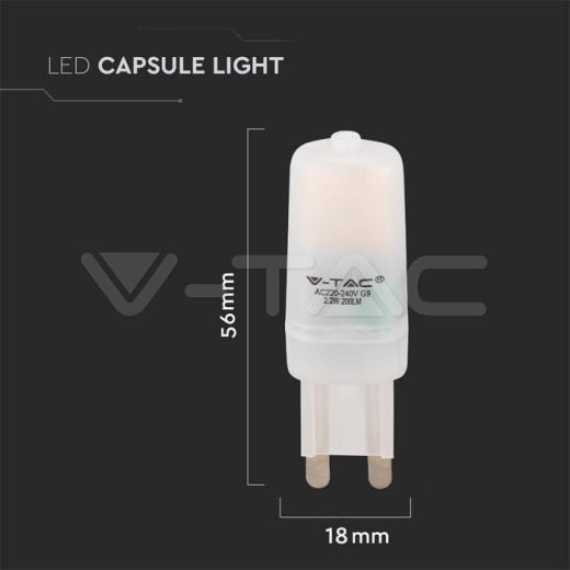 LED Spotlight SAMSUNG CHIP G9 2.2W Plastic 4000K - 4