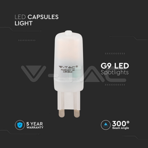 LED Spotlight SAMSUNG Chip G9 2.2W Plastic 6500K - 2