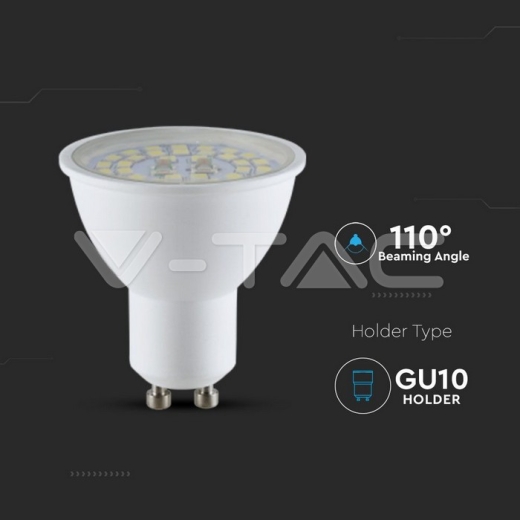 LED Spotlight SAMSUNG Chip GU10 5W Transparent 6400K 110° 160lm/W - 3