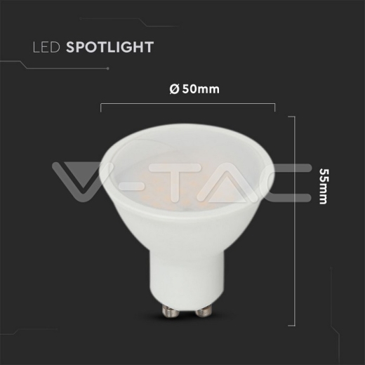 LED Spotlight SAMSUNG Chip GU10 5W Smooth Plastic 110° 3000K - 5