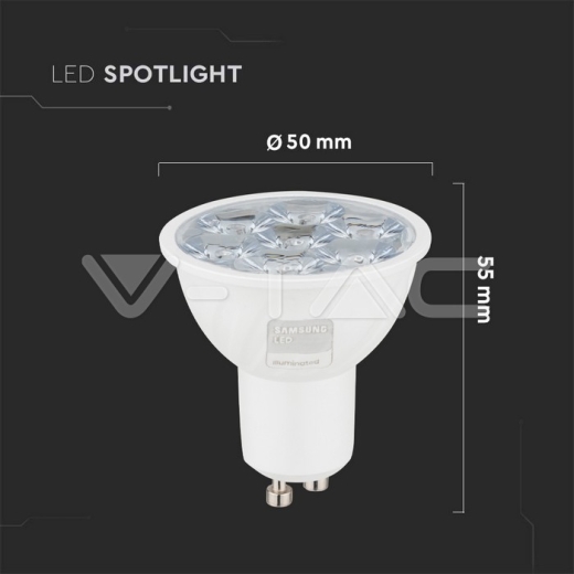 LED Spotlight SAMSUNG CHIP GU10 6W Ripple Plastic 10°D 4000K - 6