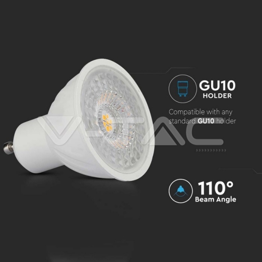 LED Spotlight SAMSUNG Chip GU10 6W Ripple Plastic 110°D 4000K - 5