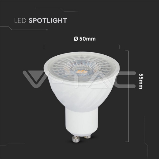 LED Spotlight SAMSUNG Chip GU10 6W Ripple Plastic 110°D 4000K - 6