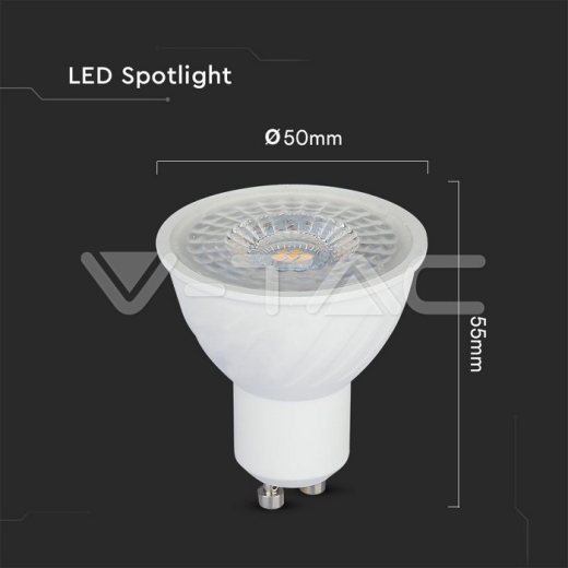 LED Spotlight SAMSUNG CHIP GU10 6W Ripple Plastic 38°D 6500K - 4