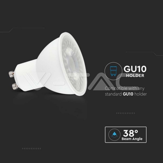 Bombilla LED GU10 7.5W SAMSUNG Chip 38º con lentes 6400K - 4