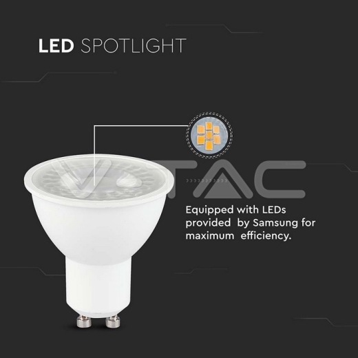 Dicróica LED SAMSUNG Chip GU10 7.5W 110° Lentes 6500K - 3