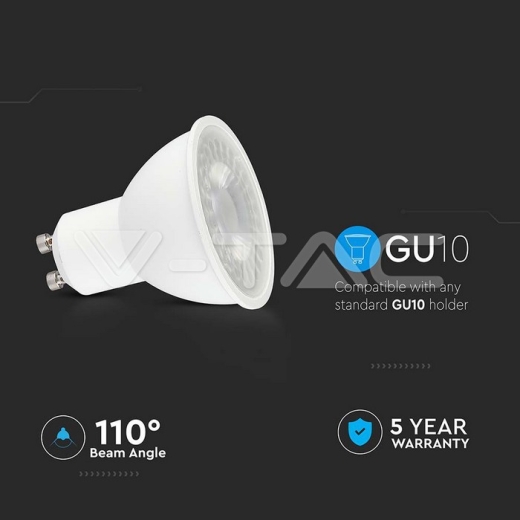 Dicróica LED SAMSUNG Chip GU10 7.5W 110° Lentes 6500K - 4