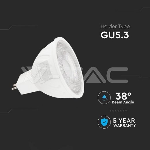 Foco LED SAMSUNG Chip GU5.3 6W MR16 Ondulado Plástico 38° 6500K - 4