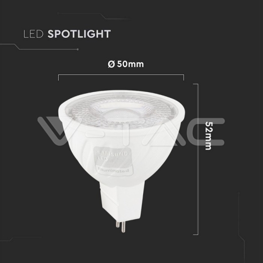 Foco LED SAMSUNG Chip GU5.3 6W MR16 Ondulado Plástico 38° 6500K - 5