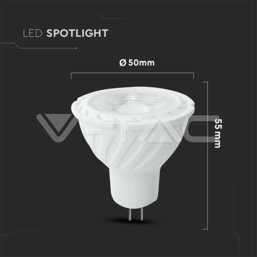 LED Spotlight SAMSUNG Chip GU5.3 6.5W MR16 Ripple Plastic 38° 6400K - 5