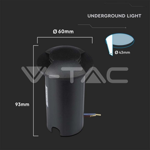 Baliza Escalera 1W Cuerpo Negro 2 direcciones 3000K - 5