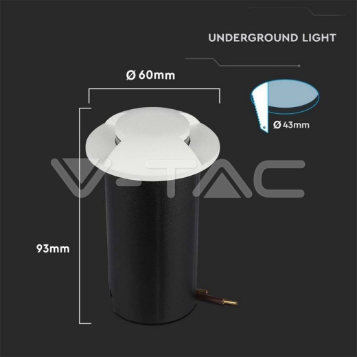 Baliza Escalera 1W Cuerpo Blanco 2 direcciones 3000K - 5