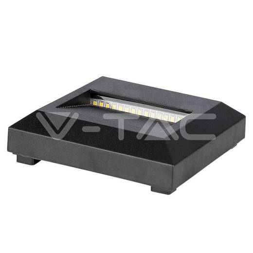 Baliza Pared Luz Indirecta LED 2W Cuerpo Negro Cuadrado 3000K - 2