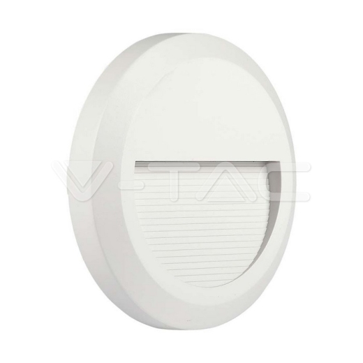 Baliza Pared Luz Indirecta LED 2W Cuerpo Blanco Redondo 3000K - 1
