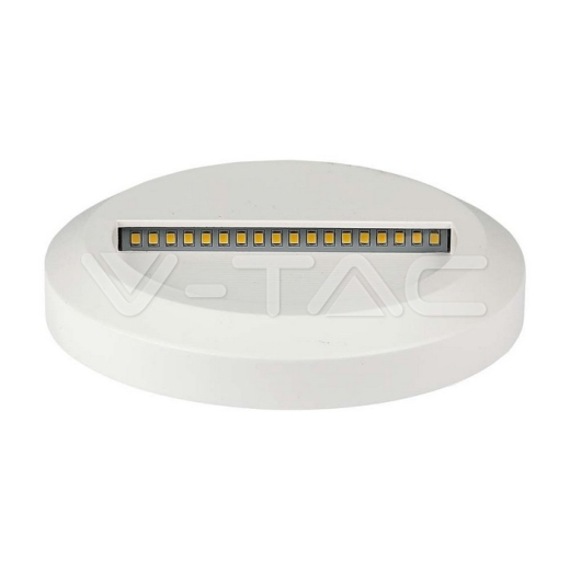 Baliza Pared Luz Indirecta LED 2W Cuerpo Blanco Redondo 3000K - 2