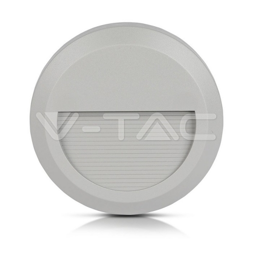 2W LED Steplight Grey Body Round Natural White - 1
