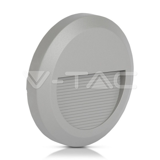 2W LED Steplight Grey Body Round Natural White - 2
