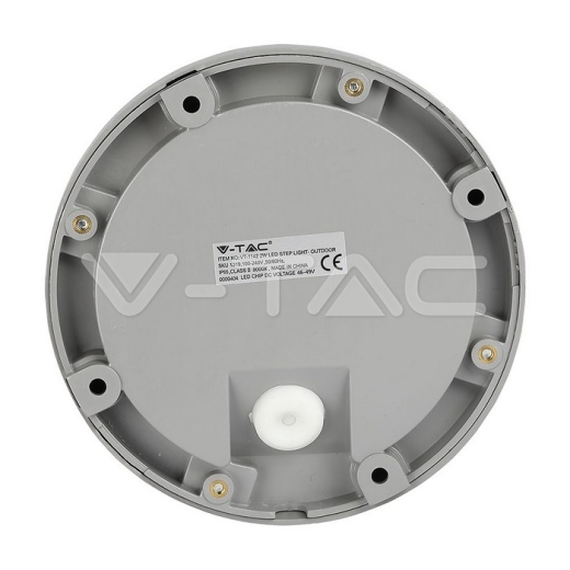 2W LED Steplight Grey Body Round Natural White - 3