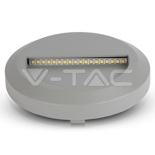 2W LED Steplight Grey Body Round Natural White - 5