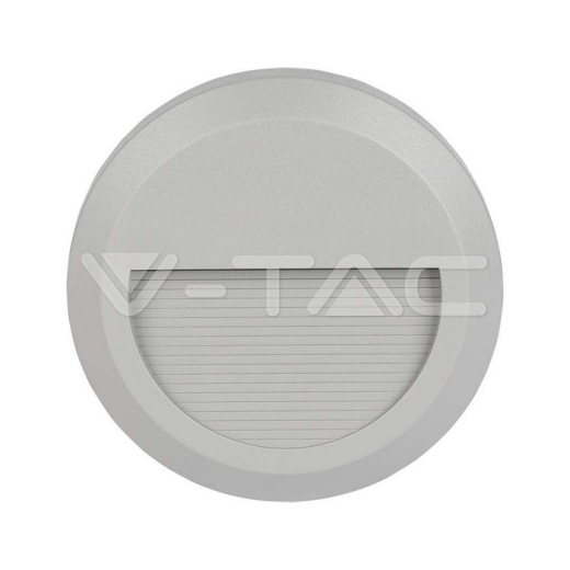2W LED Step Light Grey Body Round 3000K - 5