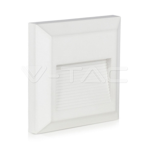 Luz de peldaño LED 2W Cuerpo Blanco Cuadrado Luz Cálida IP65 - 2