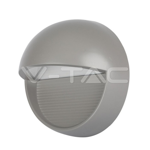 3W LED Steplight Grey Body Round Warm White - 1
