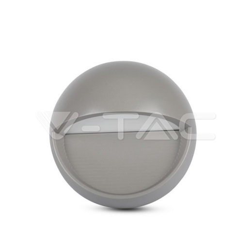 3W LED Steplight Grey Body Round Warm White - 3