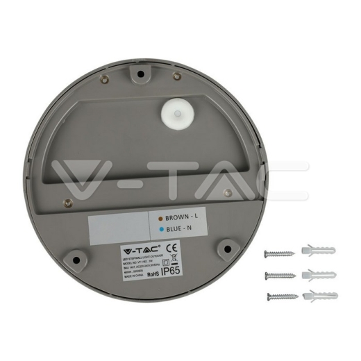 3W LED Steplight Grey Body Round Warm White - 4