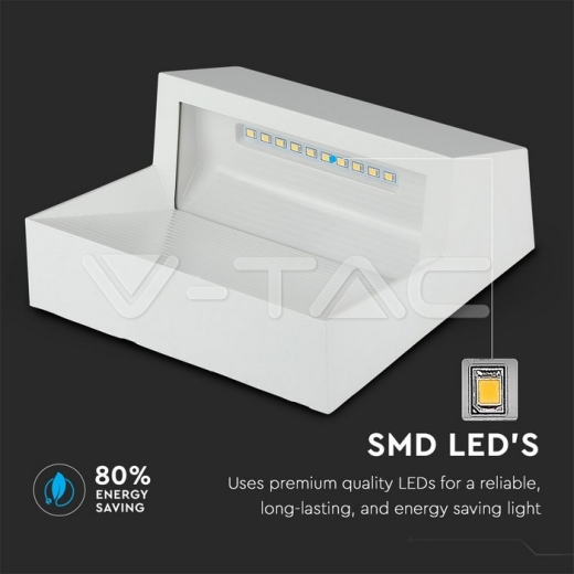 Luz LED para peldaño 3W cuerpo blanco cuadrado blanco cálido - 5