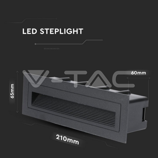 6W LED Steplight Black Body 3000K - 5