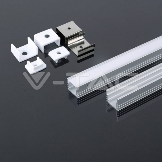 Kit de montaje para tiras de LED de aluminio con difusor opaco 2000 x 17.4 x 12.1mm - 3