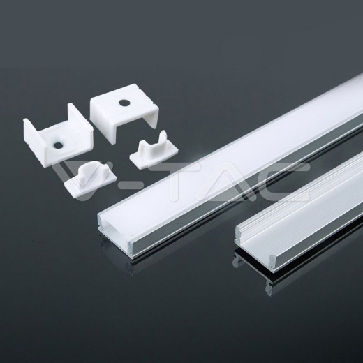 LED Strip Mounting Kit With Diffuser Aluminum 2000 x 17.4 x 7mm Milky - 3